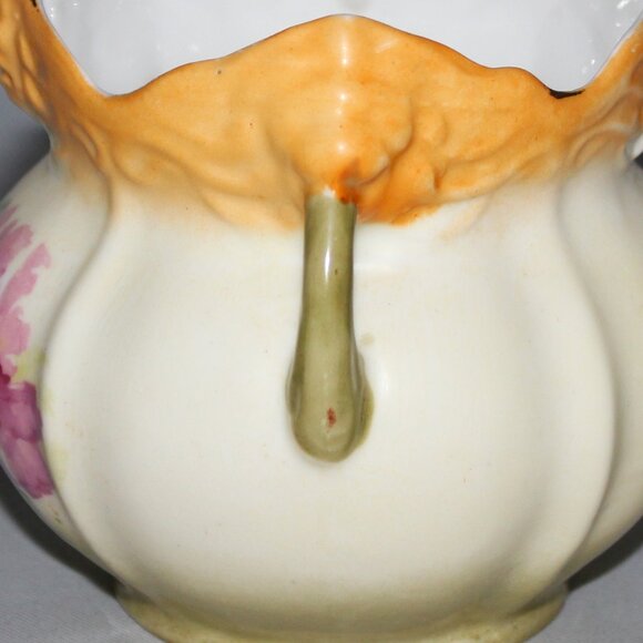 Ornate Lionhead Porcelain Jardiniere | Victorian Era Cache Pot - Picture 8 of 9